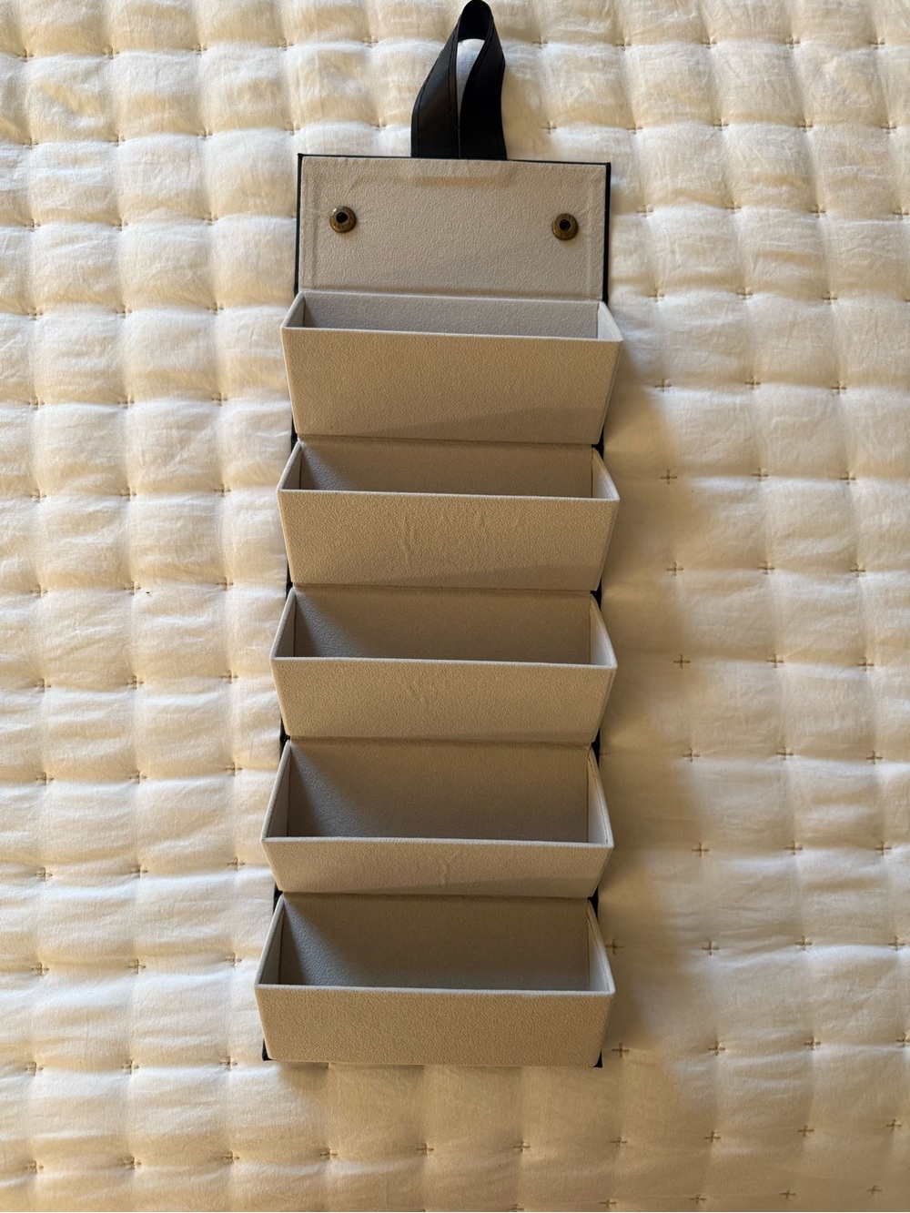 Foldable 5-Tier Wall Hanging Organizer in Beige